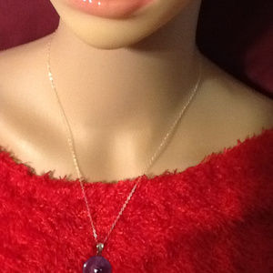 Gold Necklace with purple color stone